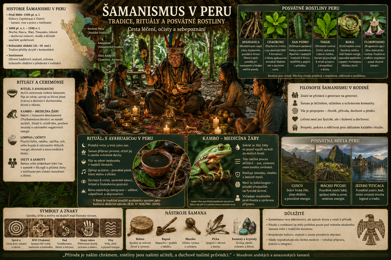 Šamanismus v Peru: ayahuasca, kambo a posvátné rostliny