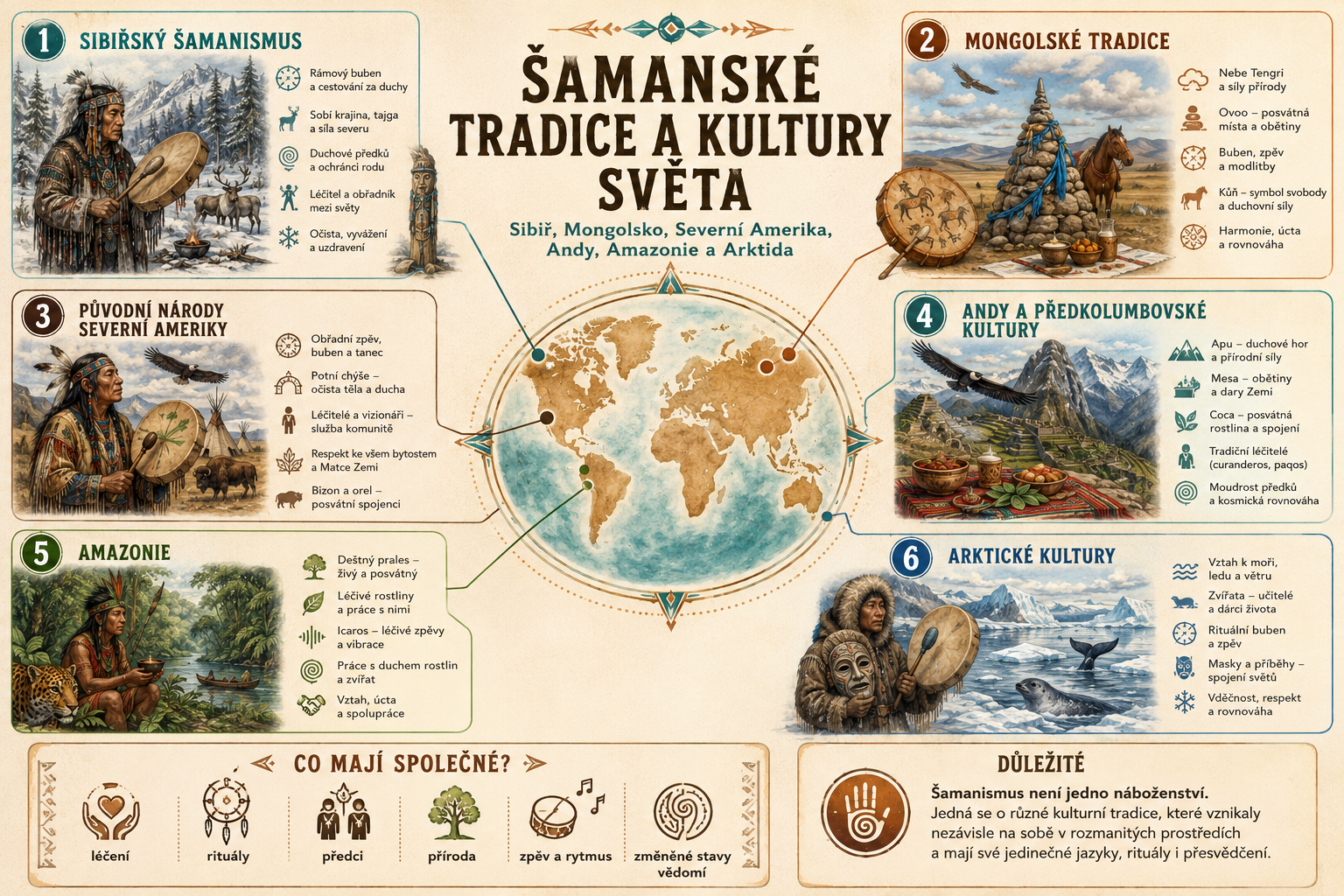 Šamanské tradice a kultury světa – Sibiř, Mongolsko, Severní Amerika, Andy, Amazonie a Arktida